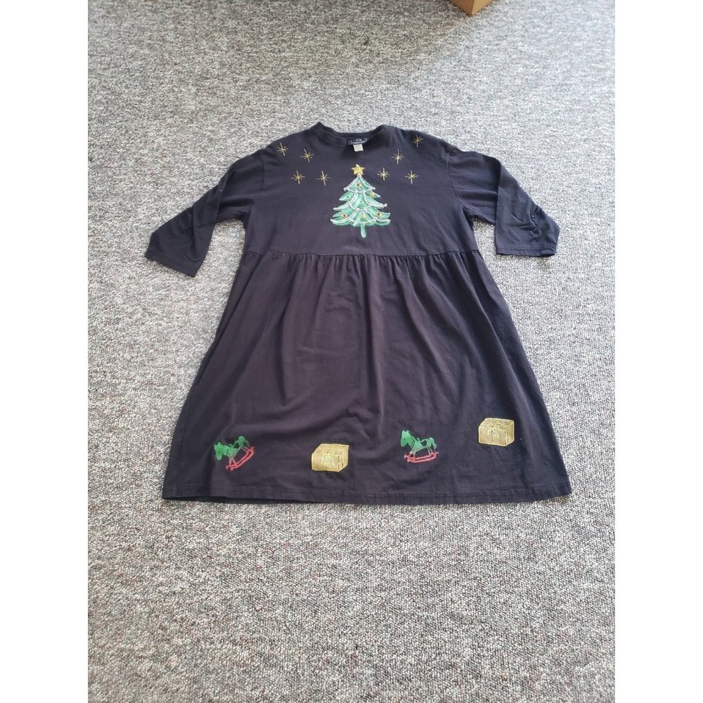 90s Black Christmas Dress‎